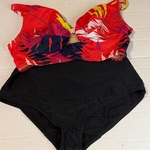 Red and Black Women's Bikini Set